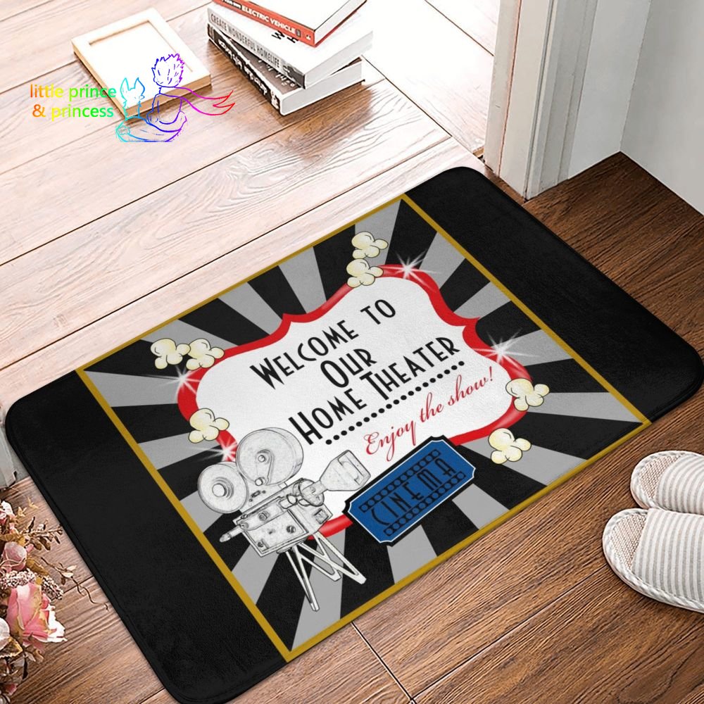 Cinema Admit One Ticket Pillow - Red Doormat and Floor Door Mats - Camera Rug and Carpet Footpad Set-40cm by 60cm-Style F-