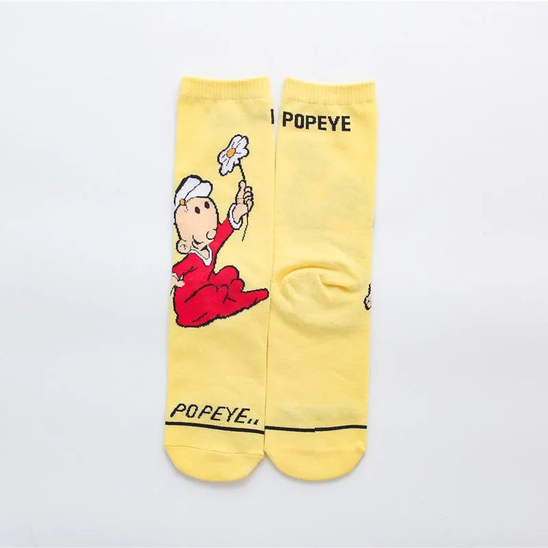 New Popeye the Sailor Cartoon Socks Anime Figure Olive Casual Cotton Socks Male Fashion Sports Socks Size 36-43 Direct selling-05-