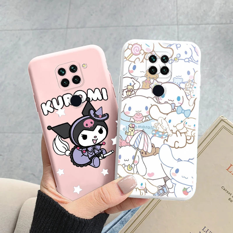 Cute Cartoon Kuromi Melody Cinnamoroll Phone Case - Anti-drop Cases - Xiaomi Redmi Note 9 Back Cover - Girl Boys for Redmi Note 9 - Xiaomi Redmi Note 9 - Anime Fan Gift-