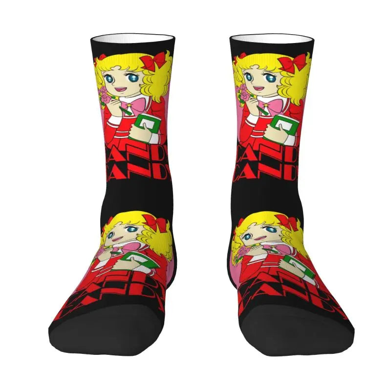 Candy Candy Anime Dress Socks - Funny Mens & Unisex - Warm 3D Printing - Manga TV Crew Socks-16-Fashion Socks-