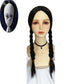 Movie Cos Wednesday Addams Family Cosplay Wig - Homes Women Morticia Addams Hair Resistant Synthetic Gomez Beard Wigs Caps for Halloween-Style2 Wigs-One size-