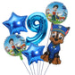 1Set Cartoon Paw Patrol Ryder Birthday Decoration - Aluminum Film Balloon Set Dog Chase Skye Marshall - Party Supplies Children Toys-Blue 6pcs 9-
