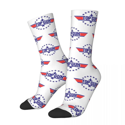 Top Gun Vintage Skateboard Socks - Happy Funny Male Men's Harajuku - Women's Stockings for All Seasons-as the picture shown-One Size-