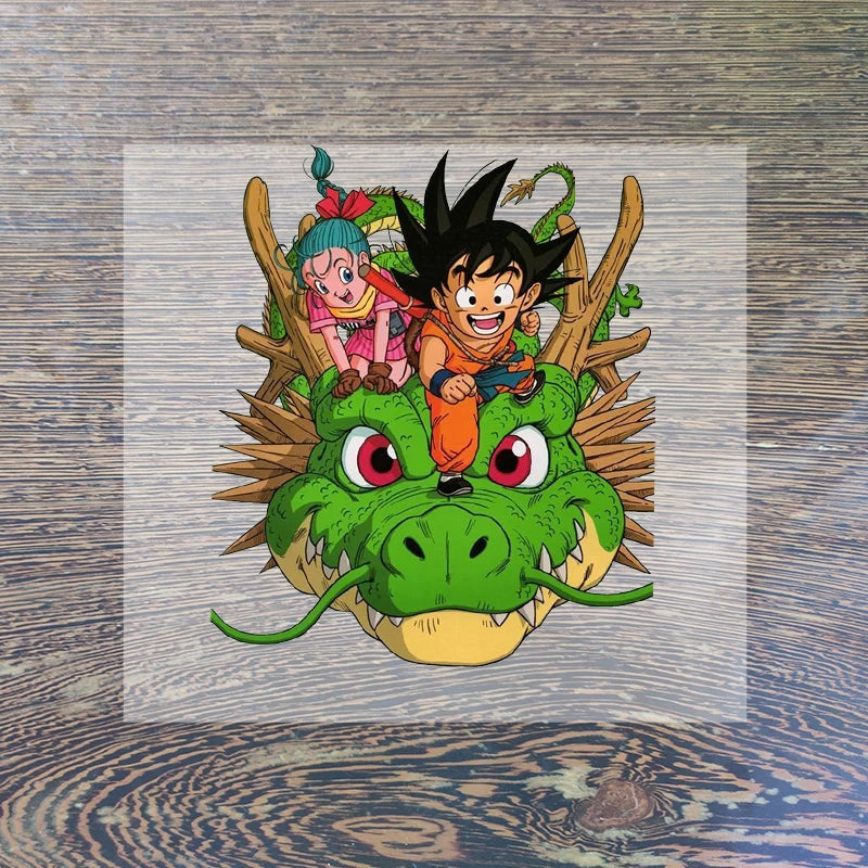 Dragon Ball Clothes Sticker Son Goku Patches Cartoon Anime Iron on Clothing Patches Heart Transfer Applique Hot Thermal Sticker-QLZ172-5-8cm-