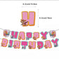 Paw Patrol Pink Birthday Skye Theme Party Decorations - Tableware Set Paper Plates Cups Napkins - For Kid Party Supplies Toy Gifts-1pcs Flag B-Other-