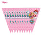 Paw Patrol Pink Birthday Skye Theme Party Decorations - Tableware Set Paper Plates Cups Napkins - For Kid Party Supplies Toy Gifts-10pcs pennants-Other-