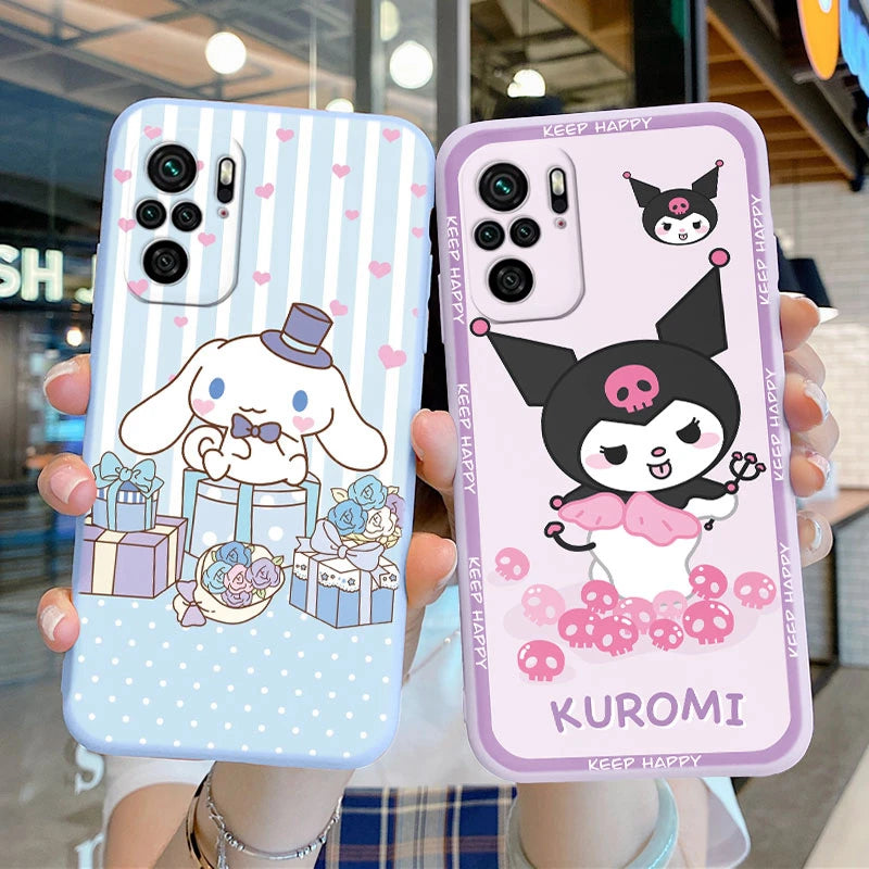 Kuromi Rabbit Kawai Cartoon Anime Soft Phone Cover - For Poco M5S PocoM5S Case - Bumper Sanrio Cinnamonroll - For Poco M5 S - Xiaomi Poco M5S - Anime Fan Gift-