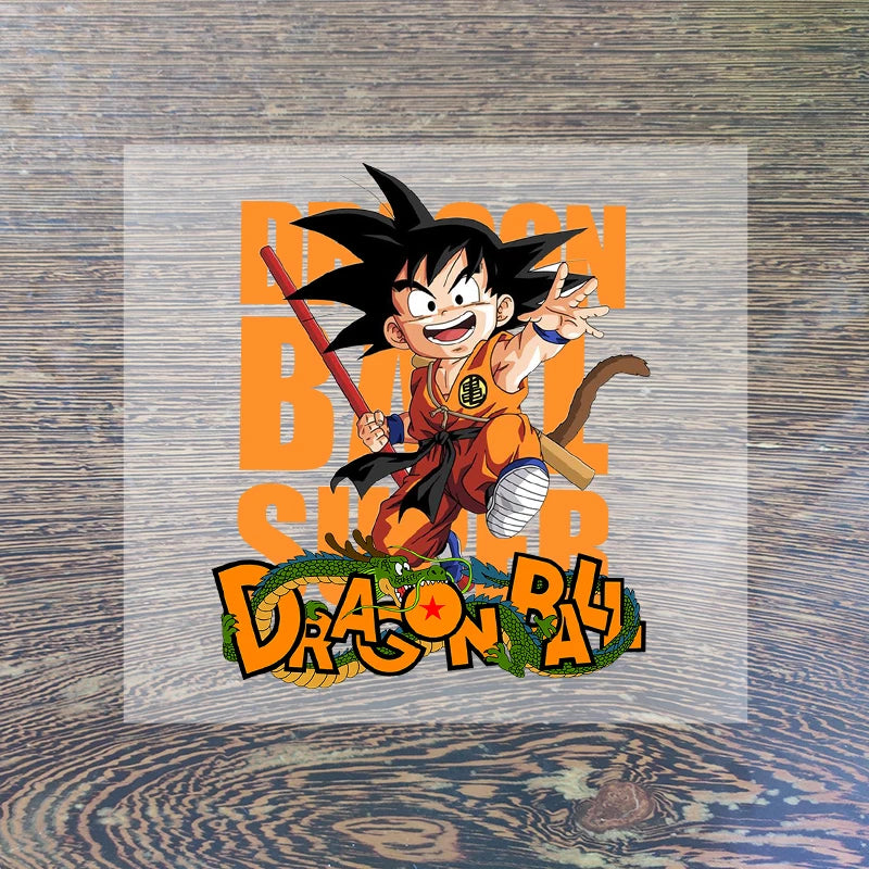 Dragon Ball Clothes Sticker Son Goku Patches Cartoon Anime Iron on Clothing Patches Heart Transfer Applique Hot Thermal Sticker-