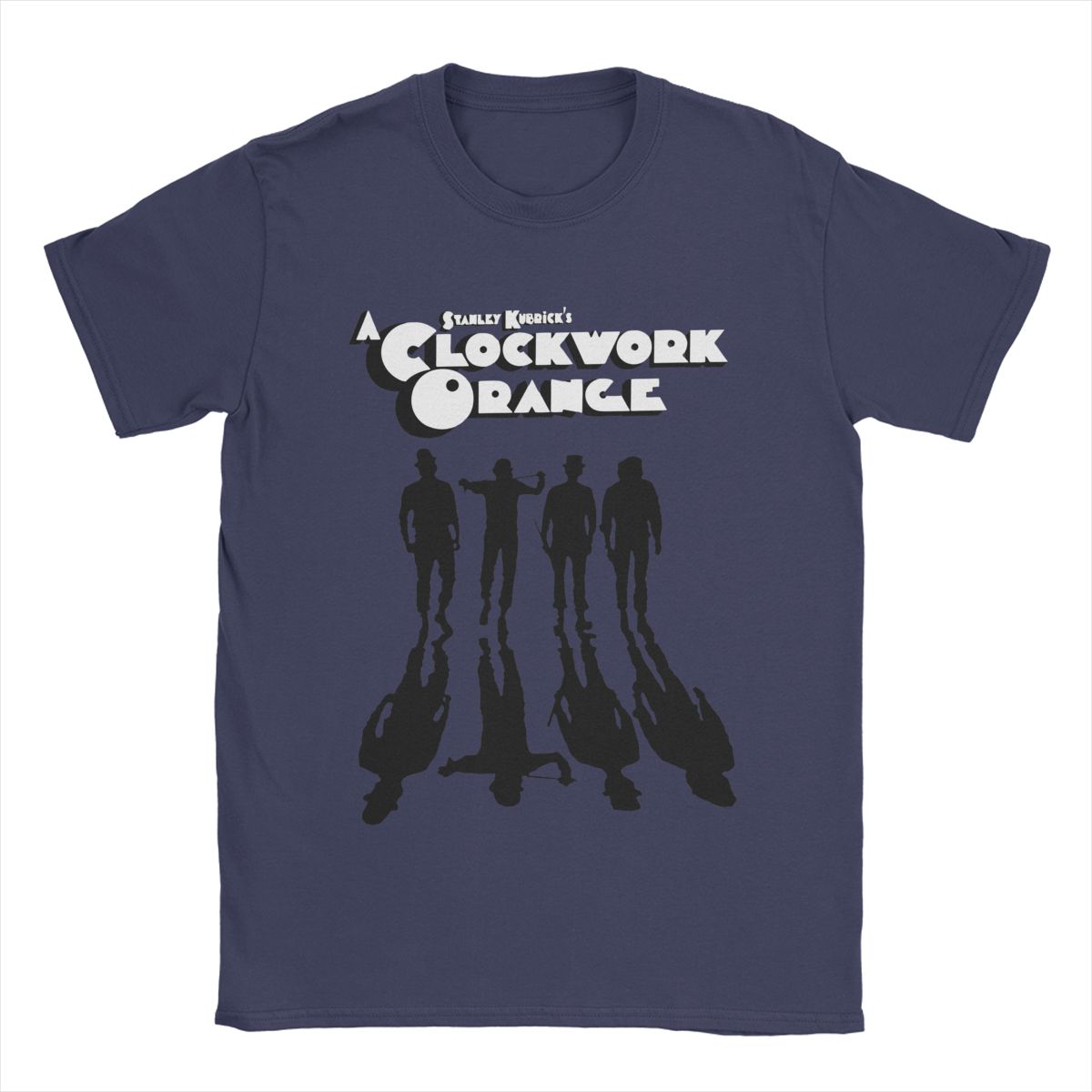 A Clockwork Orange - 100% Cotton T-Shirt - Stanley Kubrick - Sci-Fi Fan Garment-Navy Blue-S-
