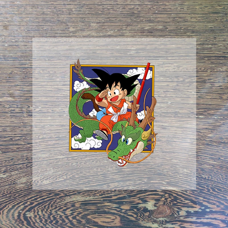 Dragon Ball Clothes Sticker Son Goku Patches Cartoon Anime Iron on Clothing Patches Heart Transfer Applique Hot Thermal Sticker-QLZ170-5-8cm-