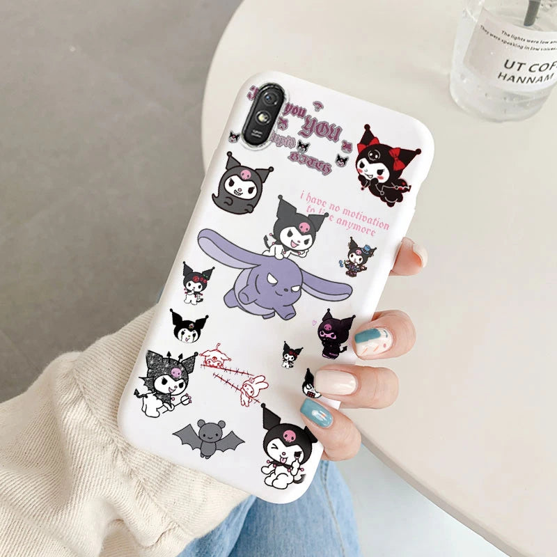 Cute Cartoon Phone Case - Anti-drop Soft Kuromi Melody Cinnamoroll Case - Xiaomi Redmi 9A 9AT Back Cover - Girl Boys for Redmi 9a - Xiaomi Redmi 9A - Anime Fan Gift-Kba-sanlo58-Redmi 9A-