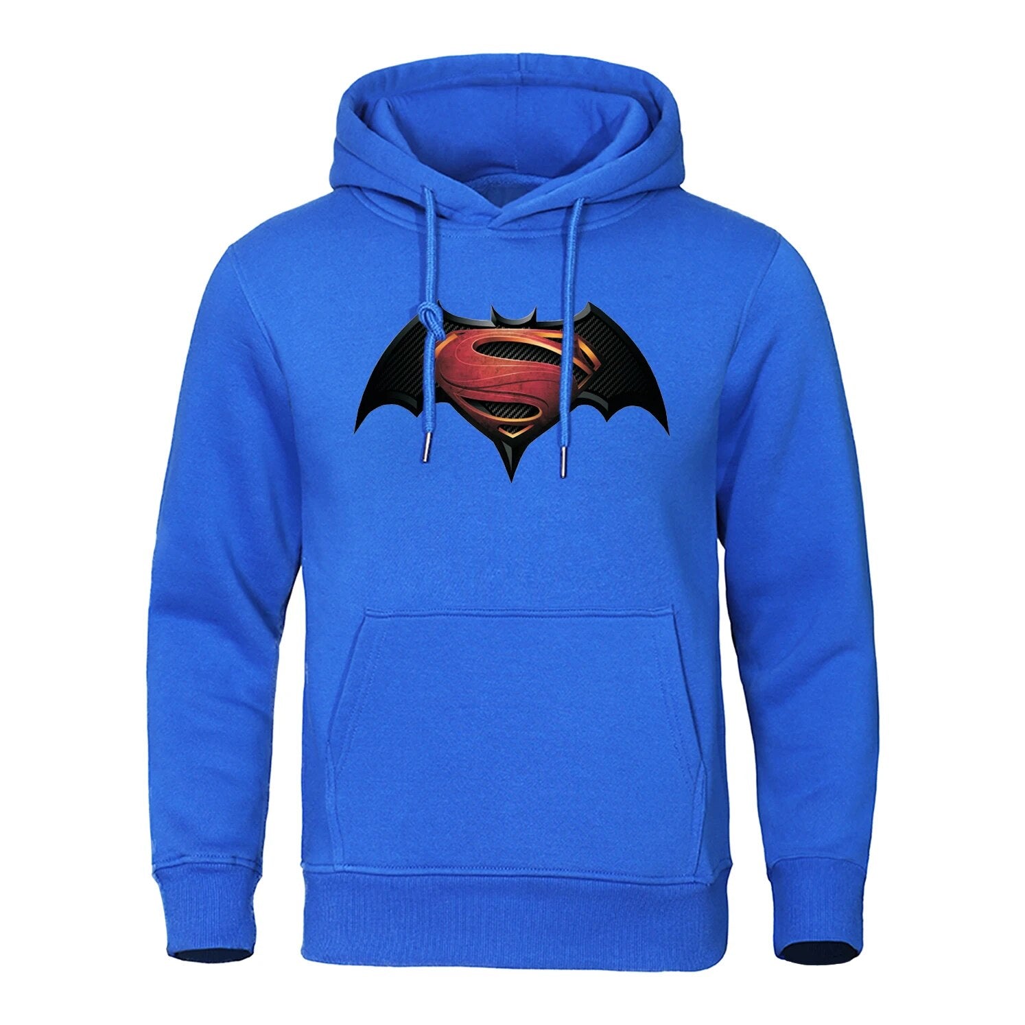 Superman / Batman - Super-Bat Hoodie - Men's Casual Streetwear-Blue1-S-