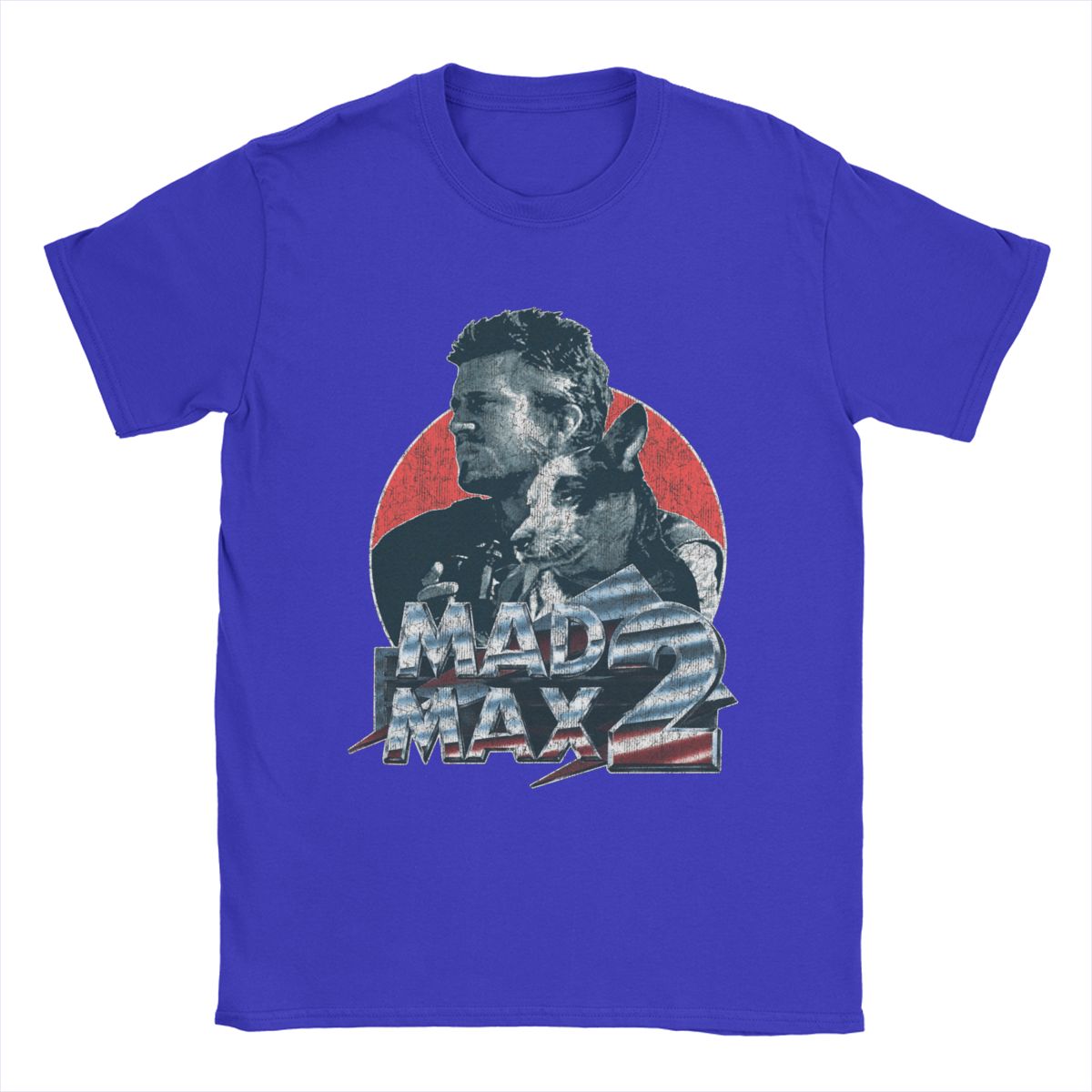 Mad Max - T-Shirt 100% Cotton - Classic 1980's Action - Movie Buff Fanwear-Blue-S-