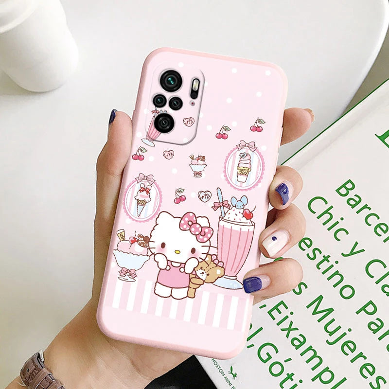 Kuromi Rabbit Kawai Cartoon Anime Soft Phone Cover - For Poco M5S PocoM5S Case - Bumper Sanrio Cinnamonroll - For Poco M5 S - Xiaomi Poco M5S - Anime Fan Gift-Kqf-sanlo135-Poco M5S-