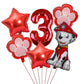 1Set Cartoon Paw Patrol Ryder Birthday Decoration - Aluminum Film Balloon Set Dog Chase Skye Marshall - Party Supplies Children Toys-Red 6pcs 3-