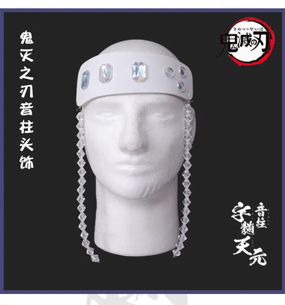 Demon Slayer Kimetsu No Yaiba Uzui Tengen Headband - Cosplay Headwear with Wig, Eye mask, and Accessories for Halloween Costumes and Anime Prop-Headwear 1-One Size-