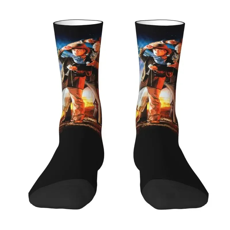 Back To The Future Dress Socks - Fun Mens & Unisex - Breathable 3D Print - Sci-Fi Film Crew Socks-15-Crew Socks-