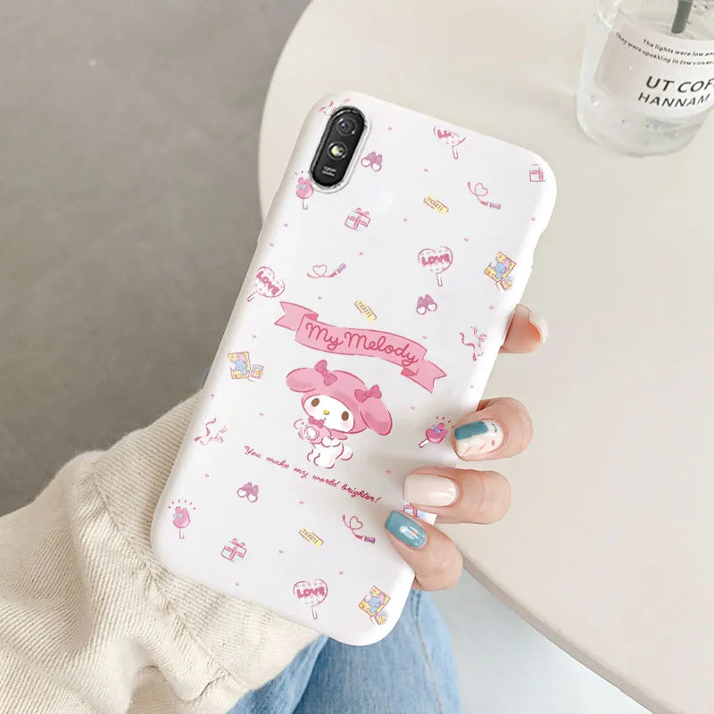 Cute Cartoon Phone Case - Anti-drop Soft Kuromi Melody Cinnamoroll Case - Xiaomi Redmi 9A 9AT Back Cover - Girl Boys for Redmi 9a - Xiaomi Redmi 9A - Anime Fan Gift-Kba-sanlo75-Redmi 9A-