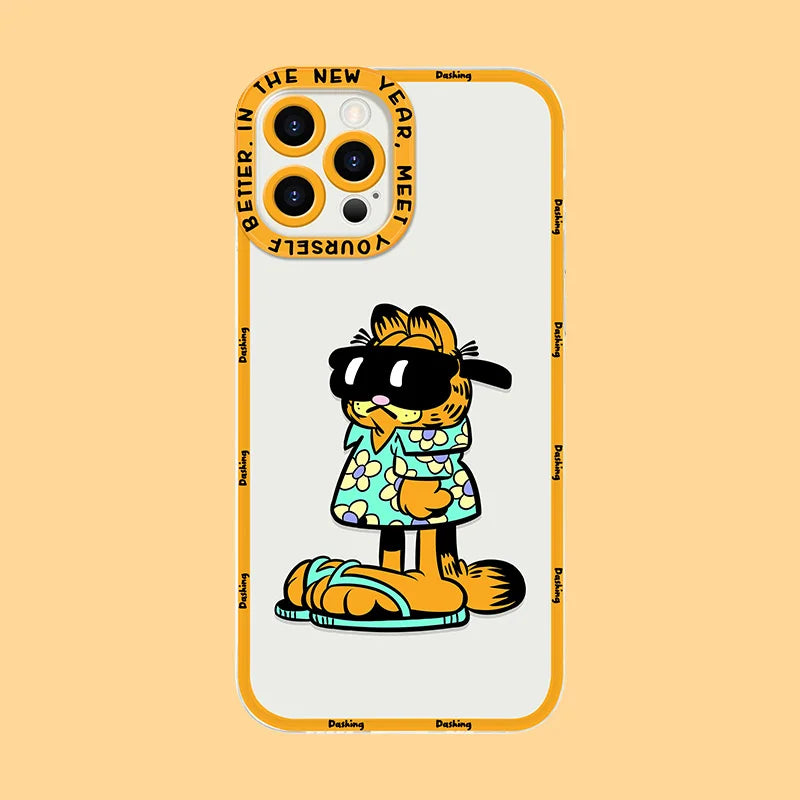 Cartoon Garfield's Comfy Soft Silicone Case - iPhone Case - Fits 14 Pro Max, 13, 12, 11, Pro Max, Mini, XR, XS, X, 8, 7, 6, 6S Plus, SE 2020 - Slim Back Cover.-1-For iPhone 6 6S-
