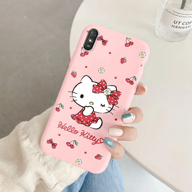Cute Cartoon Phone Case - Anti-drop Soft Kuromi Melody Cinnamoroll Case - Xiaomi Redmi 9A 9AT Back Cover - Girl Boys for Redmi 9a - Xiaomi Redmi 9A - Anime Fan Gift-Kqf-sanlo43-Redmi 9A-