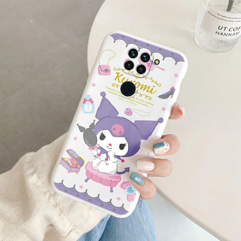 Cute Cartoon Kuromi Melody Cinnamoroll Phone Case - Anti-drop Cases - Xiaomi Redmi Note 9 Back Cover - Girl Boys for Redmi Note 9 - Xiaomi Redmi Note 9 - Anime Fan Gift-Kba-sanlo55-Redmi Note 9-