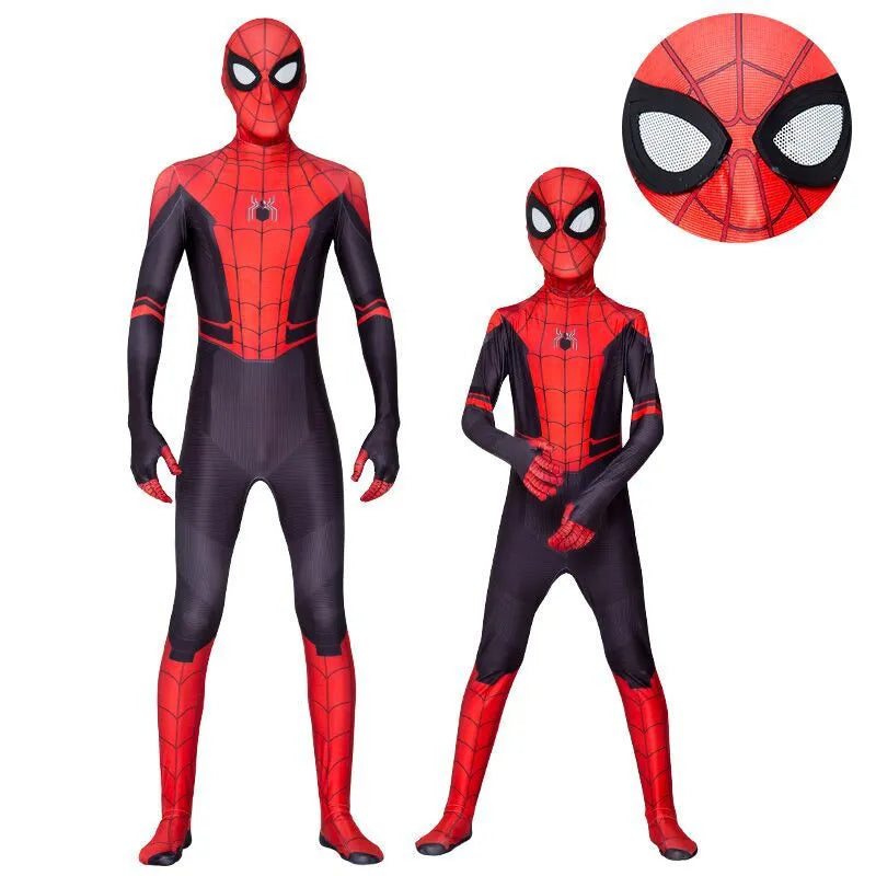 Spiderman Cotume Cosplay Spider Man Far From Home Child's SpiderMan Fabric Mask Red/Black-