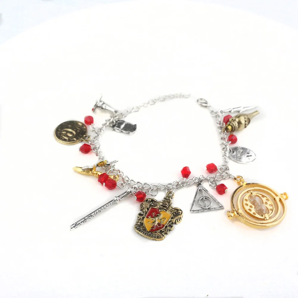 Time Turner Quidditch Jewelry - Harri Potter Combination Bracelet Pendants - Silver and Gold Plated Charms-