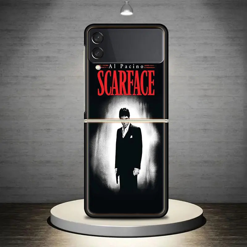 Scarface 1983 - Al Pacino's Iconic Role - Samsung Galaxy Z Flip Cover - Compatible with Flip4, 5, Flip3 5G - Black Hard Cover ZFlip4, ZFlip5, ZFlip3.-TR851-3-Samsung Z Flip 3-