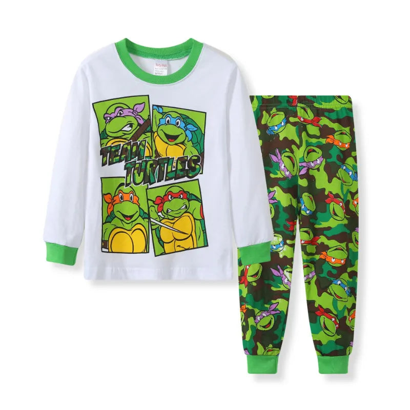 TMNT Kids Pajama Set - 2PCS Cotton Sportswear for Boys and Girls - Teenage Mutant Ninja Turtles Style-TMNT-A-90CM-