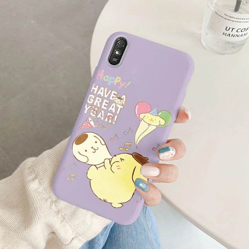 Cute Cartoon Phone Case - Anti-drop Soft Kuromi Melody Cinnamoroll Case - Xiaomi Redmi 9A 9AT Back Cover - Girl Boys for Redmi 9a - Xiaomi Redmi 9A - Anime Fan Gift-Kcz-sanlo40-Redmi 9A-