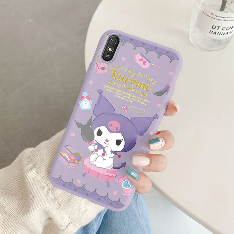Cute Cartoon Phone Case - Anti-drop Soft Kuromi Melody Cinnamoroll Case - Xiaomi Redmi 9A 9AT Back Cover - Girl Boys for Redmi 9a - Xiaomi Redmi 9A - Anime Fan Gift-Kcz-sanlo55-Redmi 9A-