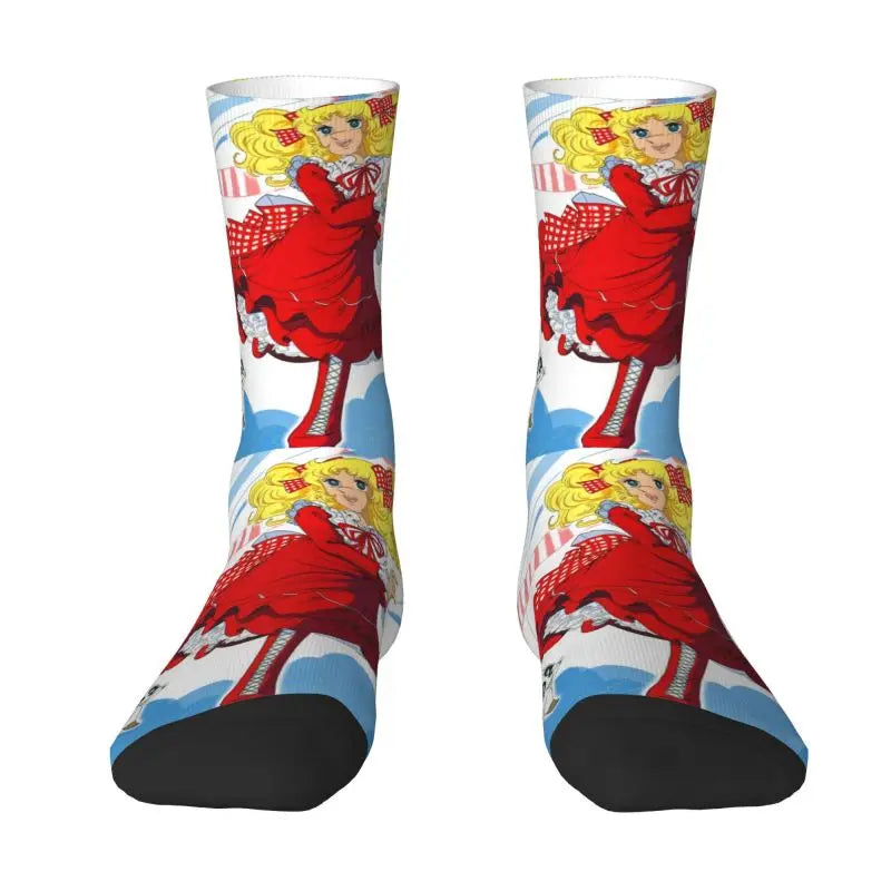 Candy Candy Anime Dress Socks - Funny Mens & Unisex - Warm 3D Printing - Manga TV Crew Socks-9-Fashion Socks-