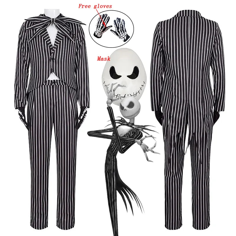 Jack Skellington Cosplay Costume - Stand Out with the Mask for Adults and The Nightmare Before Christmas Uniform-