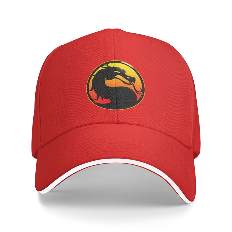 Mortal Kombat - Vintage Dragon - Snapback Baseball Cap - Summer Hat For Men and Women-Red-Baseball Cap-