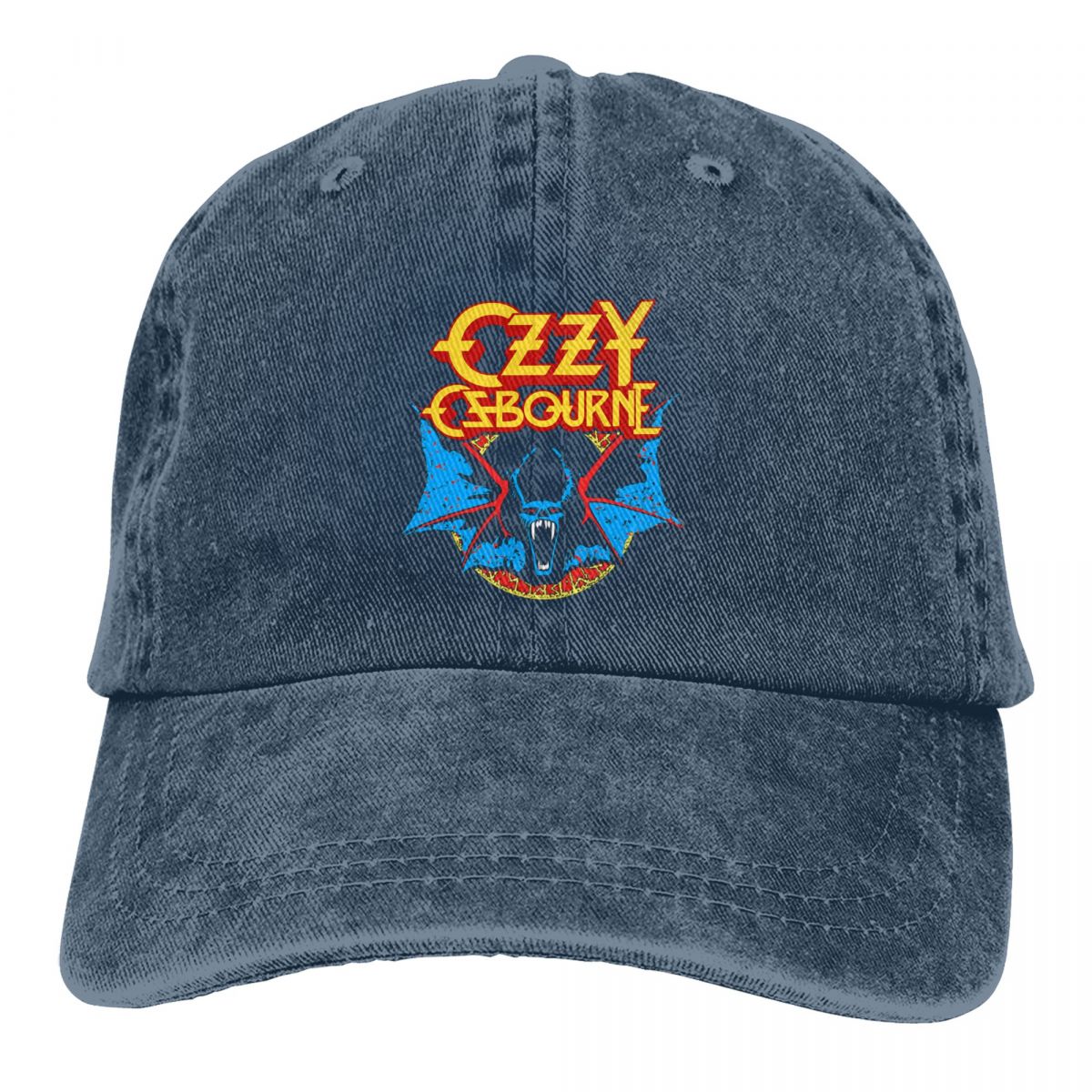 Ozzy Osbourne Rock Bat Prince Of Darkness - Snapback Baseball Cap - Summer Hat For Men and Women-Navy Blue-One Size-