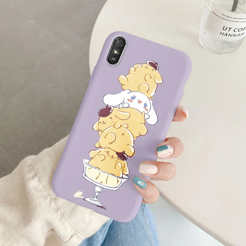 Cute Cartoon Phone Case - Anti-drop Soft Kuromi Melody Cinnamoroll Case - Xiaomi Redmi 9A 9AT Back Cover - Girl Boys for Redmi 9a - Xiaomi Redmi 9A - Anime Fan Gift-Kcz-sanlo41-Redmi 9A-