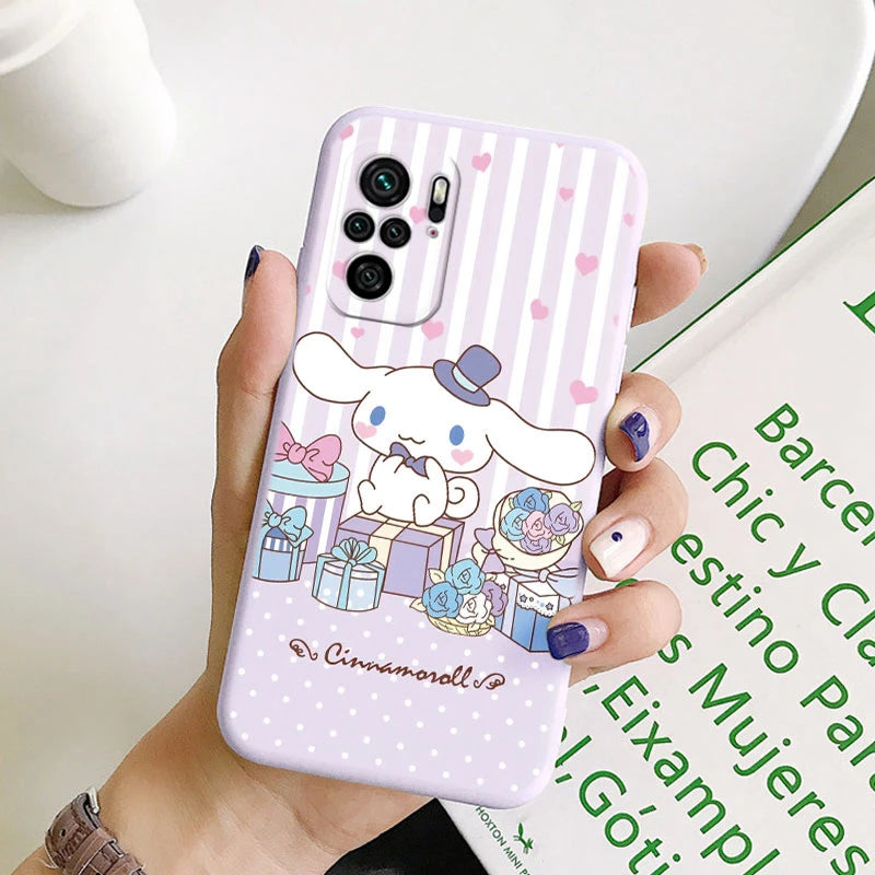 Kuromi Rabbit Kawai Cartoon Anime Soft Phone Cover - For Poco M5S PocoM5S Case - Bumper Sanrio Cinnamonroll - For Poco M5 S - Xiaomi Poco M5S - Anime Fan Gift-Kcz-sanlo153-Poco M5S-