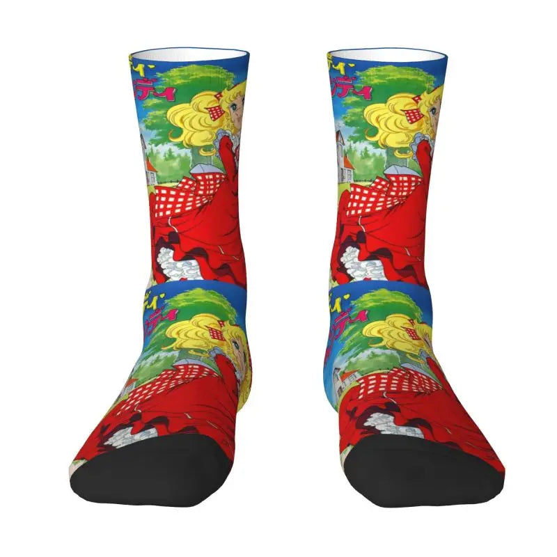Candy Candy Anime Dress Socks - Funny Mens & Unisex - Warm 3D Printing - Manga TV Crew Socks-7-Fashion Socks-