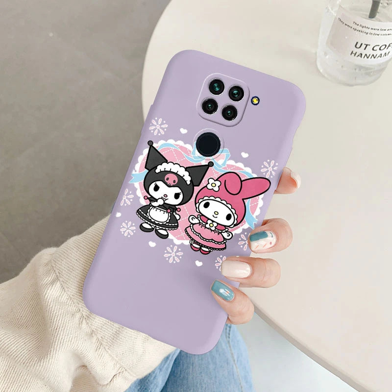 Cute Cartoon Kuromi Melody Cinnamoroll Phone Case - Anti-drop Cases - Xiaomi Redmi Note 9 Back Cover - Girl Boys for Redmi Note 9 - Xiaomi Redmi Note 9 - Anime Fan Gift-Kcz-sanlo48-Redmi Note 9-