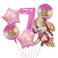 1Set Cartoon Paw Patrol Ryder Birthday Decoration - Aluminum Film Balloon Set Dog Chase Skye Marshall - Party Supplies Children Toys-Pink 6pcs 7-