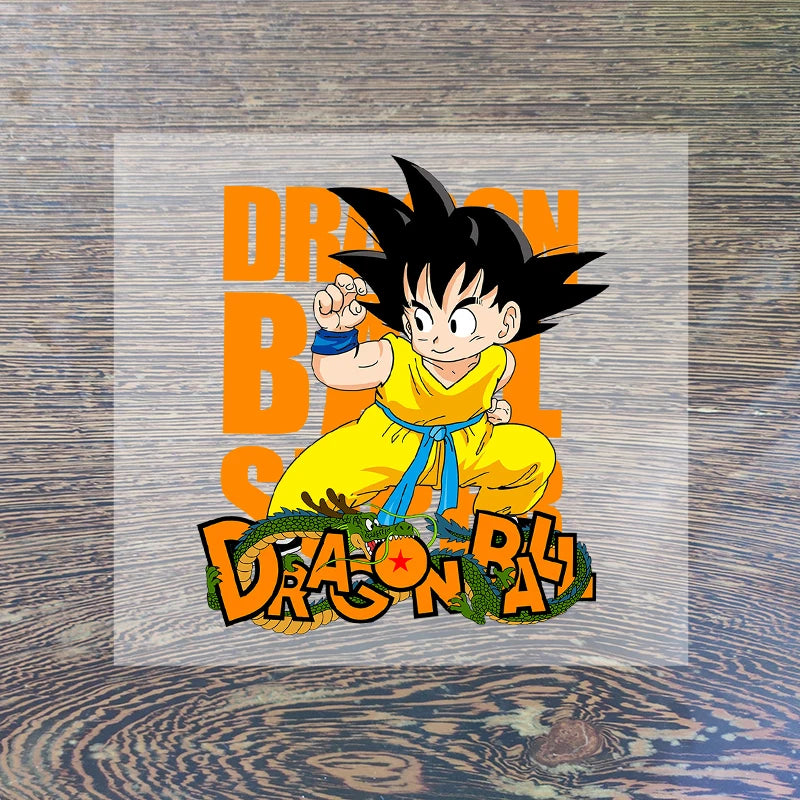 Dragon Ball Clothes Sticker Son Goku Patches Cartoon Anime Iron on Clothing Patches Heart Transfer Applique Hot Thermal Sticker-QLZ177-5-8cm-