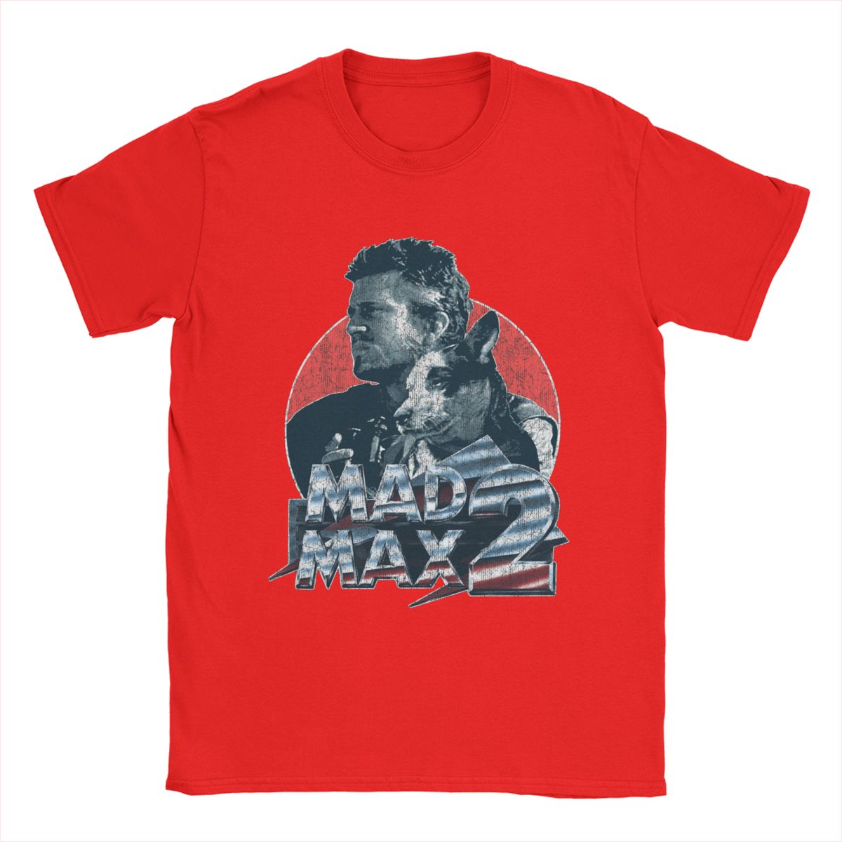 Mad Max - T-Shirt 100% Cotton - Classic 1980's Action - Movie Buff Fanwear-Red-S-
