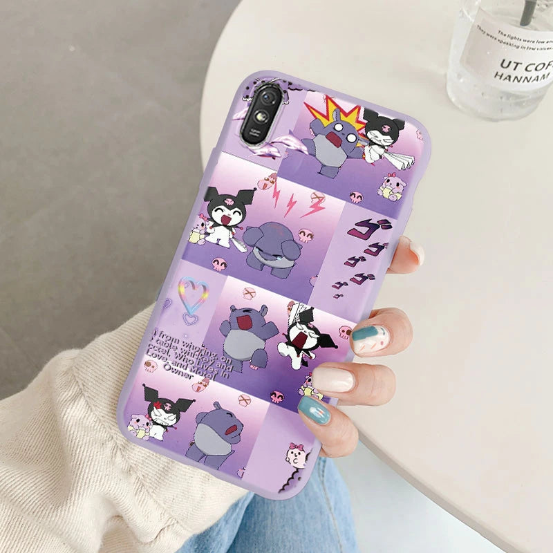 Cute Cartoon Phone Case - Anti-drop Soft Kuromi Melody Cinnamoroll Case - Xiaomi Redmi 9A 9AT Back Cover - Girl Boys for Redmi 9a - Xiaomi Redmi 9A - Anime Fan Gift-Kcz-sanlo82-Redmi 9A-