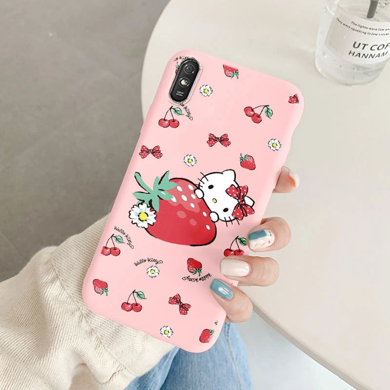 Cute Cartoon Phone Case - Anti-drop Soft Kuromi Melody Cinnamoroll Case - Xiaomi Redmi 9A 9AT Back Cover - Girl Boys for Redmi 9a - Xiaomi Redmi 9A - Anime Fan Gift-Kqf-sanlo32-Redmi 9A-