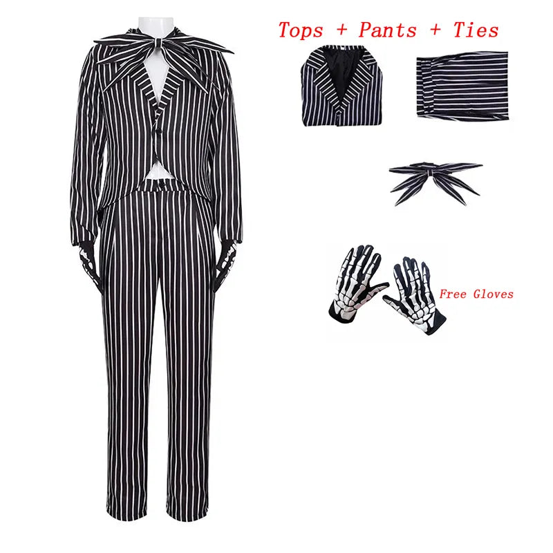 Jack Skellington Cosplay Costume - Stand Out with the Mask for Adults and The Nightmare Before Christmas Uniform-Style A-XS-