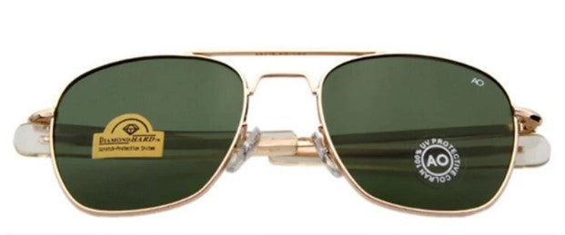Top Gun Aviation Sunglasses - Men American Army Military Style - Optical Enhanced Replica Sun Glasses - Perfect For Driving - Celebrity Eyewear-Top Gunner Gold-