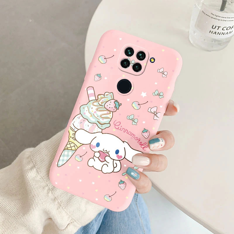 Cute Cartoon Kuromi Melody Cinnamoroll Phone Case - Anti-drop Cases - Xiaomi Redmi Note 9 Back Cover - Girl Boys for Redmi Note 9 - Xiaomi Redmi Note 9 - Anime Fan Gift-Kqf-sanlo52-Redmi Note 9-