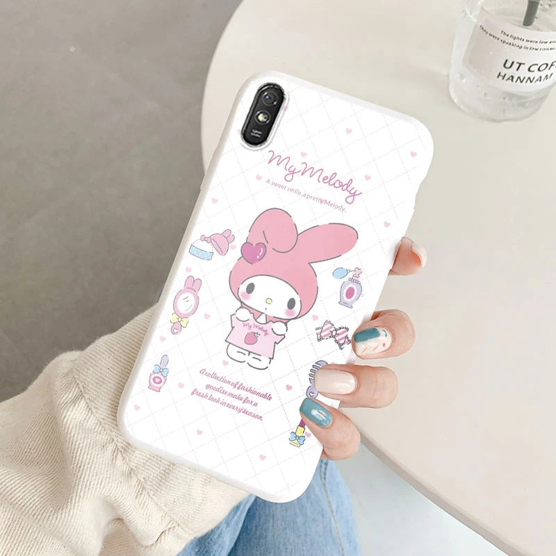 Cute Cartoon Phone Case - Anti-drop Soft Kuromi Melody Cinnamoroll Case - Xiaomi Redmi 9A 9AT Back Cover - Girl Boys for Redmi 9a - Xiaomi Redmi 9A - Anime Fan Gift-Kba-sanlo64-Redmi 9A-