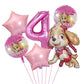1Set Cartoon Paw Patrol Ryder Birthday Decoration - Aluminum Film Balloon Set Dog Chase Skye Marshall - Party Supplies Children Toys-Pink 6pcs 4-