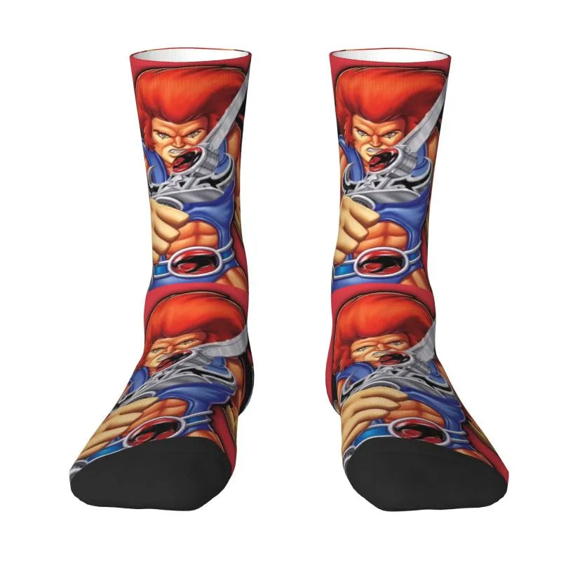 ThunderCats Crew Socks - Unisex Kawaii Cartoon - Animated TV Movie - Multi-Season Dress Socks-1-Crew Socks-